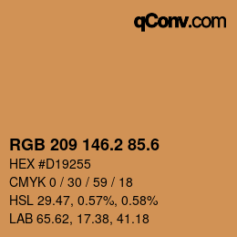カラーコード: RGB 209 146.2 85.6 | qconv.com