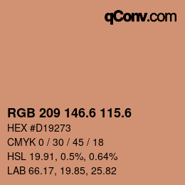 カラーコード: RGB 209 146.6 115.6 | qconv.com