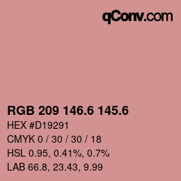 カラーコード: RGB 209 146.6 145.6 | qconv.com
