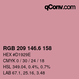 カラーコード: RGB 209 146.6 158 | qconv.com