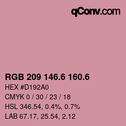 カラーコード: RGB 209 146.6 160.6 | qconv.com