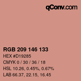 Código de color: RGB 209 146 133 | qconv.com