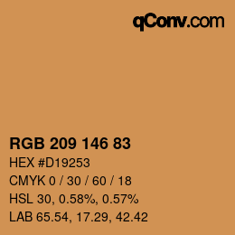 カラーコード: RGB 209 146 83 | qconv.com