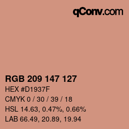 Farbcode: RGB 209 147 127 | qconv.com