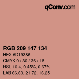 Código de color: RGB 209 147 134 | qconv.com