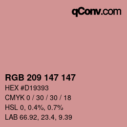 Color code: RGB 209 147 147 | qconv.com