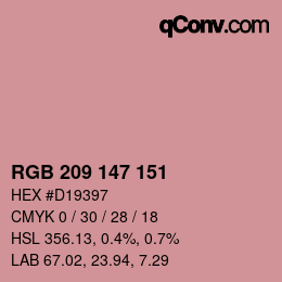 Color code: RGB 209 147 151 | qconv.com