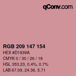 Color code: RGB 209 147 154 | qconv.com