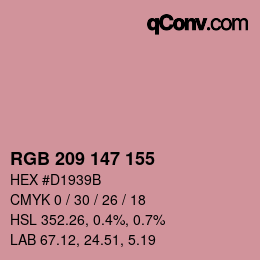 Color code: RGB 209 147 155 | qconv.com