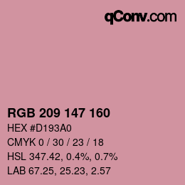Color code: RGB 209 147 160 | qconv.com