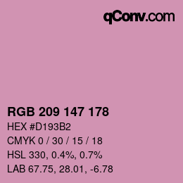 Color code: RGB 209 147 178 | qconv.com