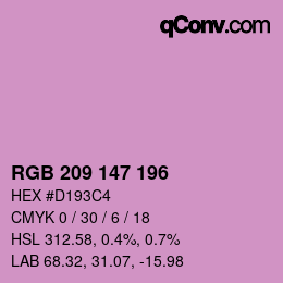 Color code: RGB 209 147 196 | qconv.com