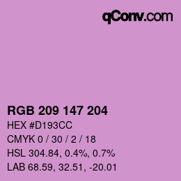 Color code: RGB 209 147 204 | qconv.com