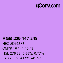 カラーコード: RGB 209 147 248 | qconv.com