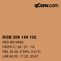 Color code: RGB 209 149 102 | qconv.com