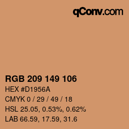 Color code: RGB 209 149 106 | qconv.com