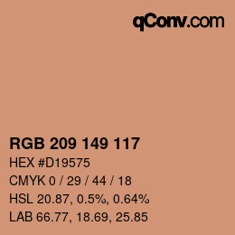 カラーコード: RGB 209 149 117 | qconv.com