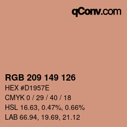 Color code: RGB 209 149 126 | qconv.com
