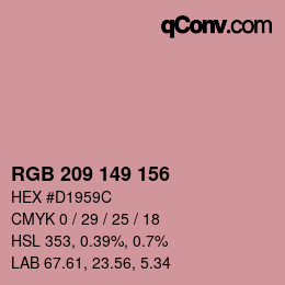 颜色代码: RGB 209 149 156 | qconv.com