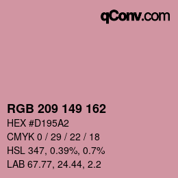 カラーコード: RGB 209 149 162 | qconv.com