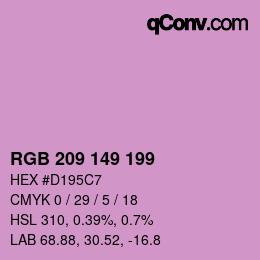 Color code: RGB 209 149 199 | qconv.com