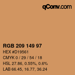 Color code: RGB 209 149 97 | qconv.com
