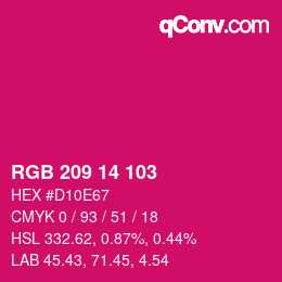 カラーコード: RGB 209 14 103 | qconv.com