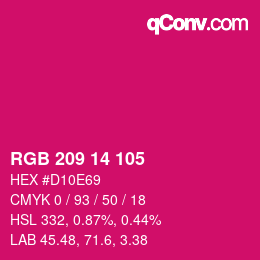 Color code: RGB 209 14 105 | qconv.com