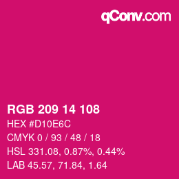 Color code: RGB 209 14 108 | qconv.com