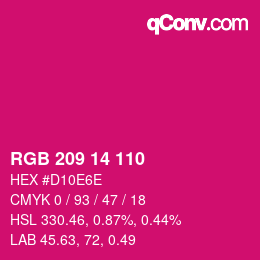 Color code: RGB 209 14 110 | qconv.com