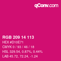 カラーコード: RGB 209 14 113 | qconv.com