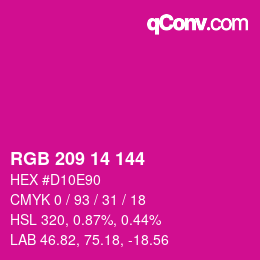 カラーコード: RGB 209 14 144 | qconv.com