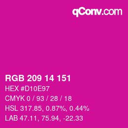 Color code: RGB 209 14 151 | qconv.com