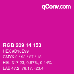 Color code: RGB 209 14 153 | qconv.com