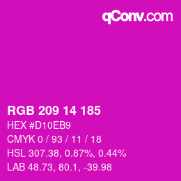 Color code: RGB 209 14 185 | qconv.com