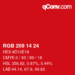 Color code: RGB 209 14 24 | qconv.com