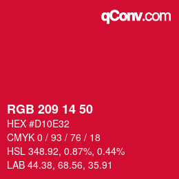 カラーコード: RGB 209 14 50 | qconv.com