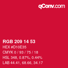カラーコード: RGB 209 14 53 | qconv.com