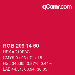 カラーコード: RGB 209 14 60 | qconv.com