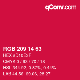 カラーコード: RGB 209 14 63 | qconv.com