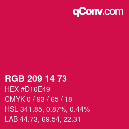 カラーコード: RGB 209 14 73 | qconv.com
