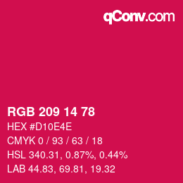 Color code: RGB 209 14 78 | qconv.com
