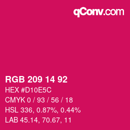 カラーコード: RGB 209 14 92 | qconv.com