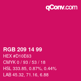 Color code: RGB 209 14 99 | qconv.com