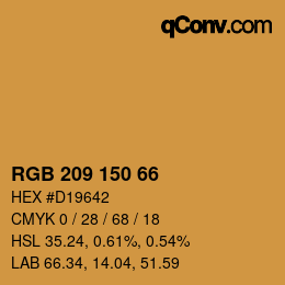 Color code: RGB 209 150 66 | qconv.com