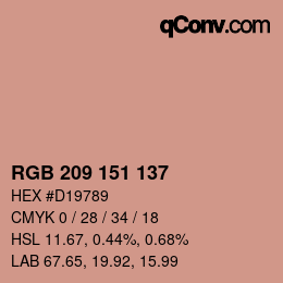 カラーコード: RGB 209 151 137 | qconv.com