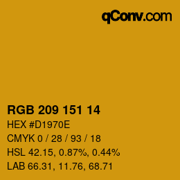 Color code: RGB 209 151 14 | qconv.com