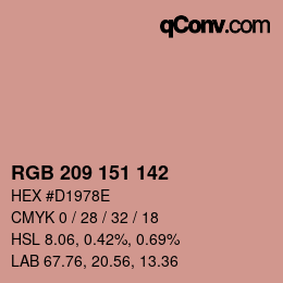 Code couleur: RGB 209 151 142 | qconv.com