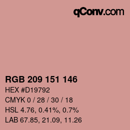 Color code: RGB 209 151 146 | qconv.com