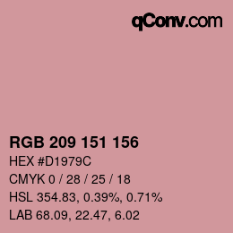 カラーコード: RGB 209 151 156 | qconv.com